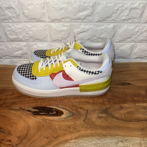 Nike Air Force 1 Shadow DM8076-100 Multi-Color Houndstooth Size 12 Men Sneakers - Picture 4 of 7